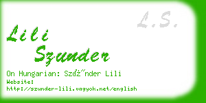lili szunder business card